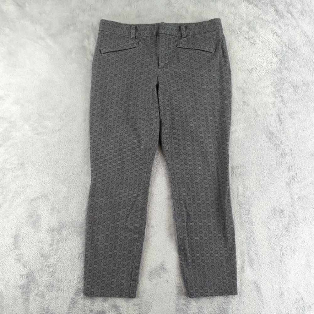 GAP Skinny Ankle Pants Womens 10R Geometric Pattern Stretch Dress Modern Workwea